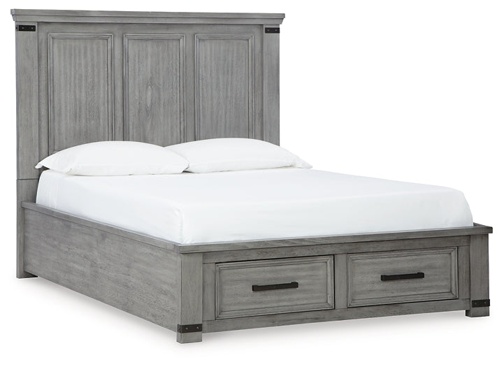 Russelyn Queen Storage Bed with Mirrored Dresser