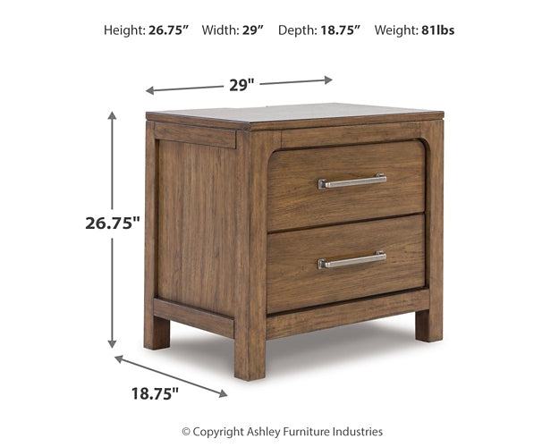 Cabalynn Queen Panel Bed with Storage with Mirrored Dresser, Chest and Nightstand